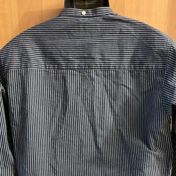 Pike Brothers 1923 Buccanoy Shirt Blue Striped Railroad Band Collar Shirt, Sz M - Picture 11 of 12